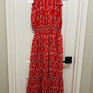 Red Floral Maxi Dress